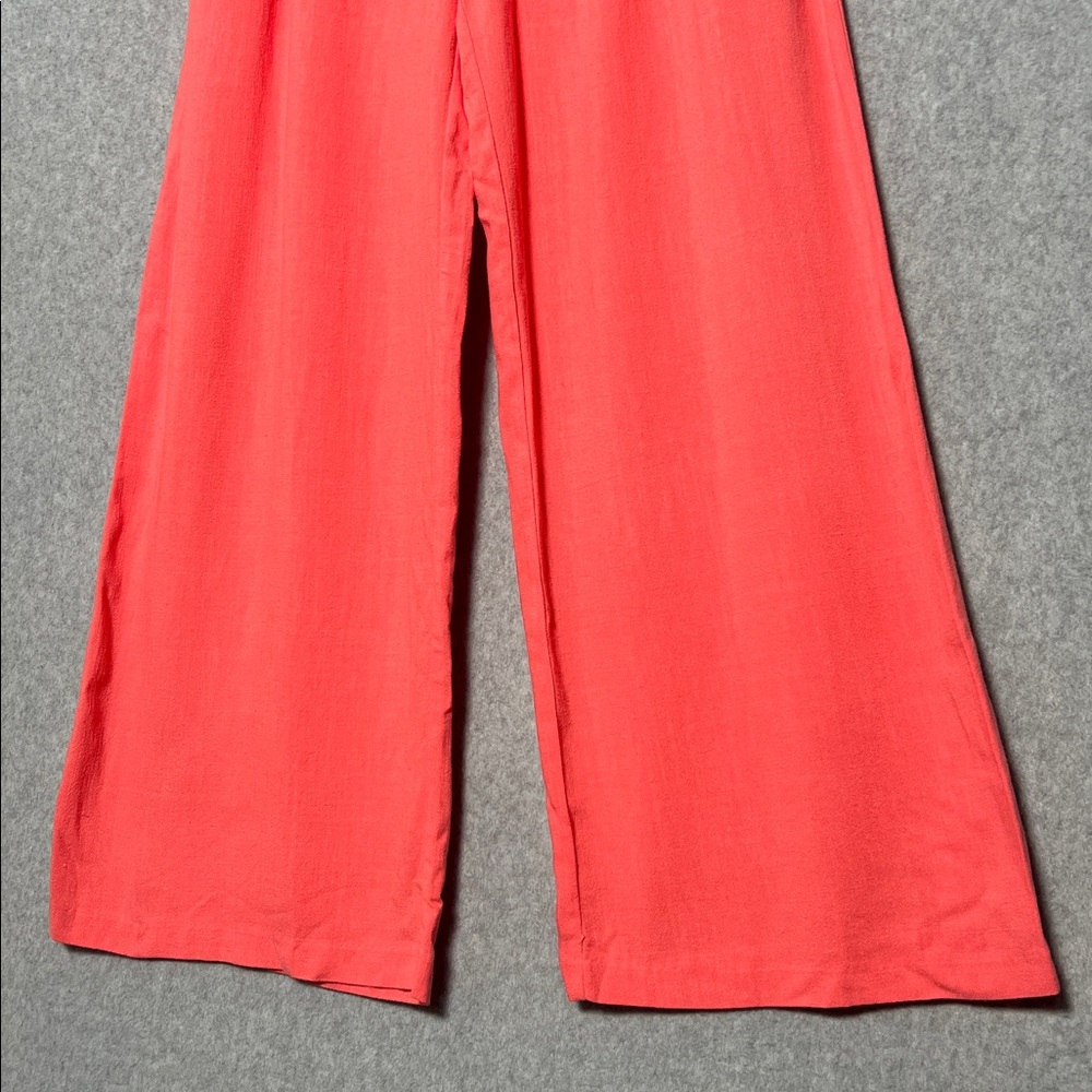 Sadie & Sage Pink Botanical Linen Pants Elastic waist NEW size S - Picture 3 of 7